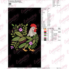 Floral Chicken Machine Embroidery Design