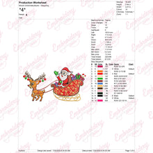 Santa Claus And Reindeer Sleigh Embroidery Design