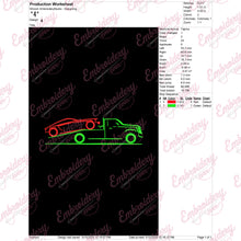 Towing Car Embroidery Design