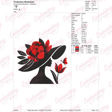 Floral Girl Face Embroidery Design