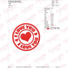 I Love You Valentine's Day Embroidery Design