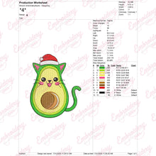 Christmas Kitty Avocato Embroidery Design