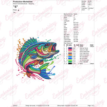 Colorful Bass Fish Embroidery Design