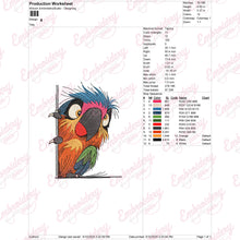 Colorful Peeking Parrot Embroidery Design
