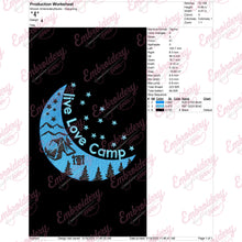 Live Love Camp Embroidery Design