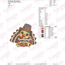 Little Turkey Thanksgiving Embroidery Design
