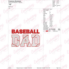 Baseball Dad Embroidery Design