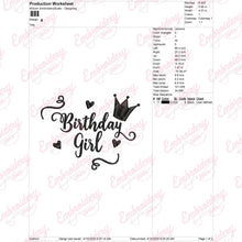 Birthday Girl Embroidery Design