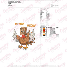 Funny Turkey Cat Thanksgiving Embroidery Design