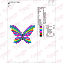 Butterfly Rainbow Abstract Embroidery Design