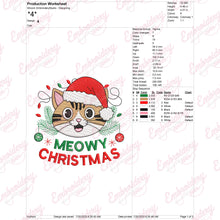 Meowy Christmas Cat Embroidery Design