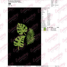Tropical Leaves Embroidery Design