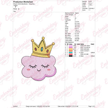 Cloud With Crown Embroidery Design