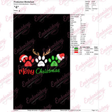 Holiday Christmas Paw Free Digital Machine Embroidery Design | Instant & Free Download