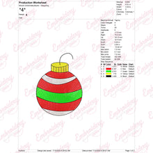 Christmas Striped Ball Embroidery Design