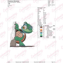 I Peeking You Turtle Embroidery Design