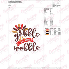 Thanksgiving Gobble Til You Wobble Quote Embroidery Design