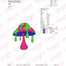 Colorful Mashroom Embroidery Design