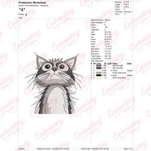 Cat Looking Upwards Embroidery Design