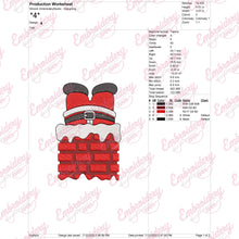 Christmas Santa In Chimney Embroidery Design