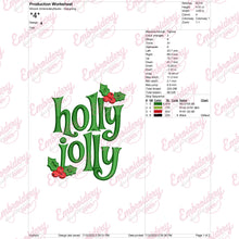 Holly Jolly Christmas Embroidery Design