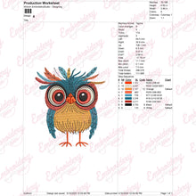 Crazy Owl Bird Embroidery Design