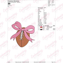 Bow American Football Embroidery Design