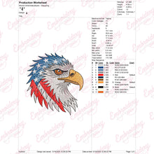 American Eagle With Flag Embroidery Design