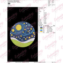 Starry Night Embroidery Design