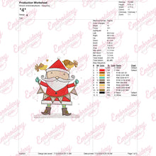 Santa Claus With Holding Bird Christmas Embroidery Design