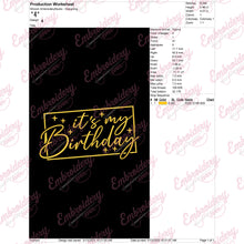 It's My Birthday Machine Embroidery Design