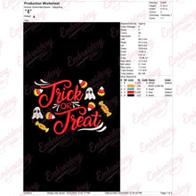 Trick Or Treat Halloween Embroidery Design