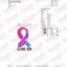 Fight Cancer Ribbon For Cancer Awareness Embroidery Design