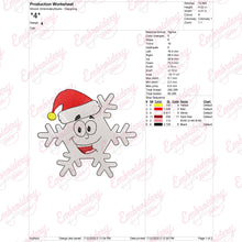 Smiling Christmas Snowflake With Santa Hat Embroidery Design