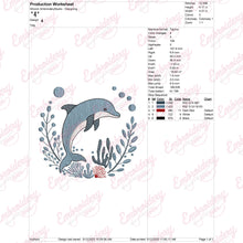 Dolphin With Flowers Embroidery Design