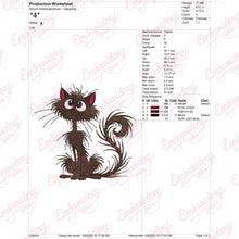 Funny Black Cat Embroidery Design