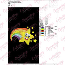 Smiling Star With Rainbow Embroidery Design
