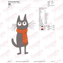 Cozy Christmas Cat Embroidery Design