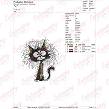 Whimsical Black Cat Embroidery Design
