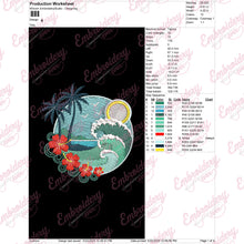 Tropical Island Embroidery Design