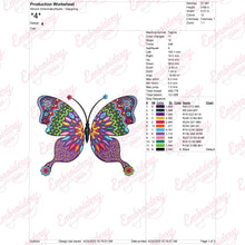 Colorful Butterfly Machine Embroidery Design