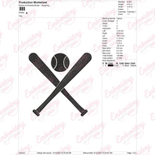 Baseball Bat Embroidery Design