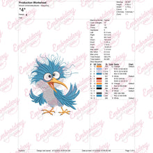 Funny Crazy Bird Machine Embroidery Design