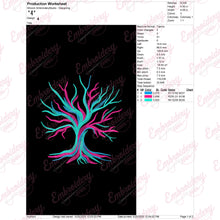 Leon Color Tree Embroidery Design