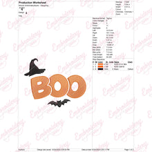 Halloween Boo Bat Embroidery Design