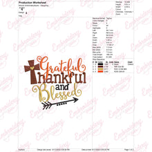 Grateful Thankful And Blessed Embroidery Design