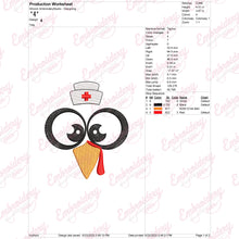 Nurse Turkey Thanksgiving Embroidery Design