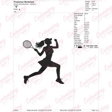 Girl Playing Tennis Embroidery Design