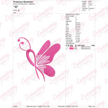 Breast Cancer Awareness Butterfly Embroidery Design