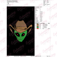 Cowboy Alien Halloween Embroidery Design